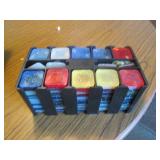 Vintage poker chip set with storage...