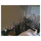 Vintage cut glass decanters, oil la...