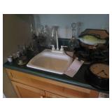 Vintage cut glass decanters, oil la...