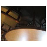 Wicker Patio framed round table wit...