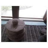 2 Wicker chairs and a matching tabl...