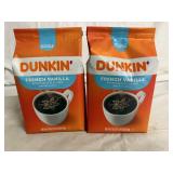 2 Bags of Dunkin French Vanilla Ground Coffee