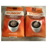 2 Bags of Dunkin Hazelnut Ground Coffee
