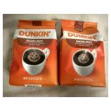 2 Bags of Dunkin Hazelnut Ground Coffee