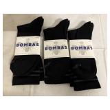 3 Pair of Black Bombas Socks - Large