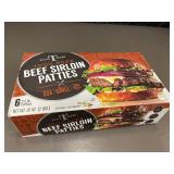 Silver T Brand 100% Pure Beef Sirloin Patties - 6 Count, 1/3 lb Each