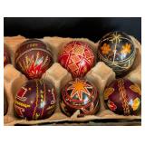 Collection of Colorful Hand Painted Ukrainian Eggs
