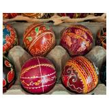 Collection of Colorful Hand Painted Ukrainian Eggs