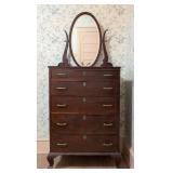 Lovely Vintage Mirrored Mahogany Dresser