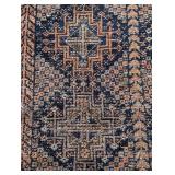 Vintage Handwoven Persian Rug with Geometric Patterns