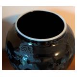 Pair of Sinclair Etched Czech Glass Dragons and Clouds Vases