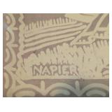 Beautiful Vintage Framed Napier Linen