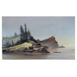 Framed Shoreline Watercolor Painting by Sivertson
