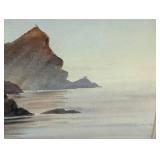 Framed Shoreline Watercolor Painting by Sivertson