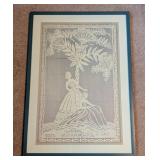 Beautiful Vintage Framed Napier Linen