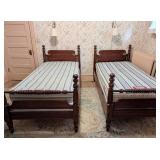 Pair of Vintage Cherry Twin Bed Frames