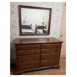 Vintage Ethan Allen Cherry Wood Mirrored Dresser