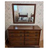 Vintage Ethan Allen Cherry Wood Mirrored Dresser