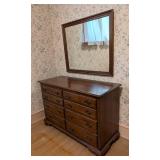 Vintage Ethan Allen Cherry Wood Mirrored Dresser