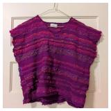 Vintage Hand Woven Magenta Wool Sweater Vest