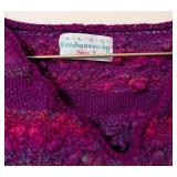 Vintage Hand Woven Magenta Wool Sweater Vest