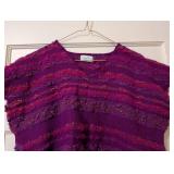 Vintage Hand Woven Magenta Wool Sweater Vest