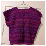 Vintage Hand Woven Magenta Wool Sweater Vest
