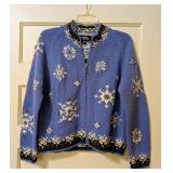New Icelandic Blue Wool Cardigan