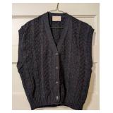 Vintage Pendleton Charcoal Wool Sweater Vest - Size XL