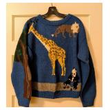 The Eagles Eye Hand Knit Wool Animal Vintage Sweater