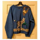 The Eagles Eye Hand Knit Wool Animal Vintage Sweater