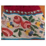 Antique Victorian Bag Glass Beaded Scenic & Floral Purse
