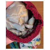 Antique Victorian Bag Glass Beaded Scenic & Floral Purse