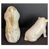 Belleek Porcelain Pitcher and Pig Figurine