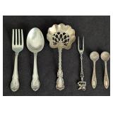 Vintage Sterling Silver Bon Bon/Candy Spoon | Louis XV 1891 Pattern by Whiting and Other Assorted Sterling Silver Spoons and Forks