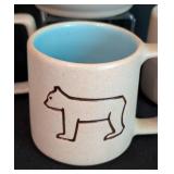 Vintage Pigeon Ford Pottery Pitcher and Mugs