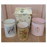 Vintage Waste Bins and Hamper