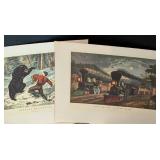 Currier and Ives Unframed Print Set