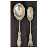 Pair of Large Sterling Silver Serving Spoons