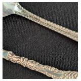 Pair of Large Sterling Silver Serving Spoons