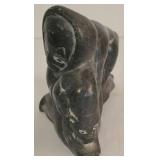 Vintage Signed Soapstone Inuit Sculpture