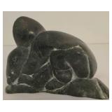 Vintage Signed Soapstone Inuit Sculpture