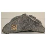 Vintage Signed Soapstone Inuit Sculpture