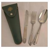Vintage Girl Scout Sash & Camping Cutlery