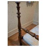 Vintage Wooden Four Poster Twin Bed Frame