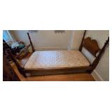 Vintage Wooden Four Poster Twin Bed Frame