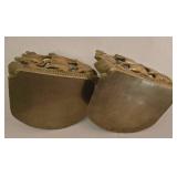 Vintage Brass Ship Bookends & Decorative Vase with Etched Ship Design