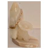 Vintage Carved Bookends & Onyx Decor