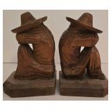 Vintage Carved Bookends & Onyx Decor