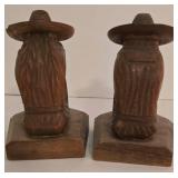 Vintage Carved Bookends & Onyx Decor